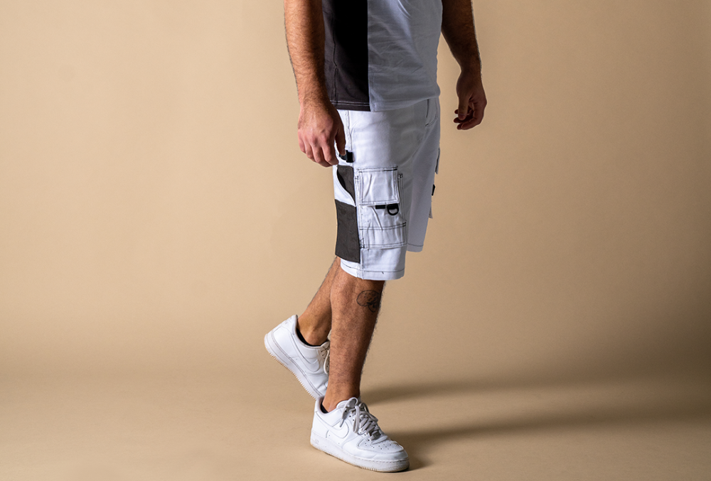 Korte werkbroek wit